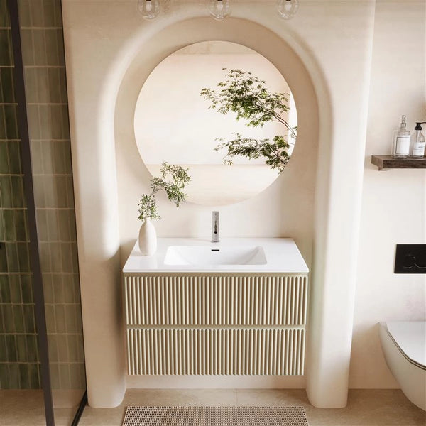 Mobile bagno 100x46 verde sabbia opaco cannettato lavabo ceramica Teramo