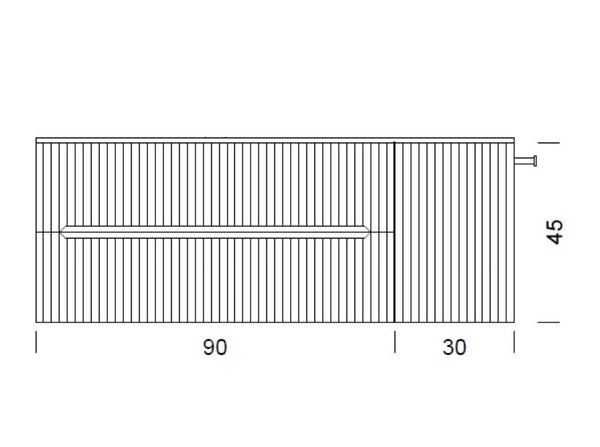 Mobile bagno 120x46 Urbino cannettato verde bosco con anta e lavabo