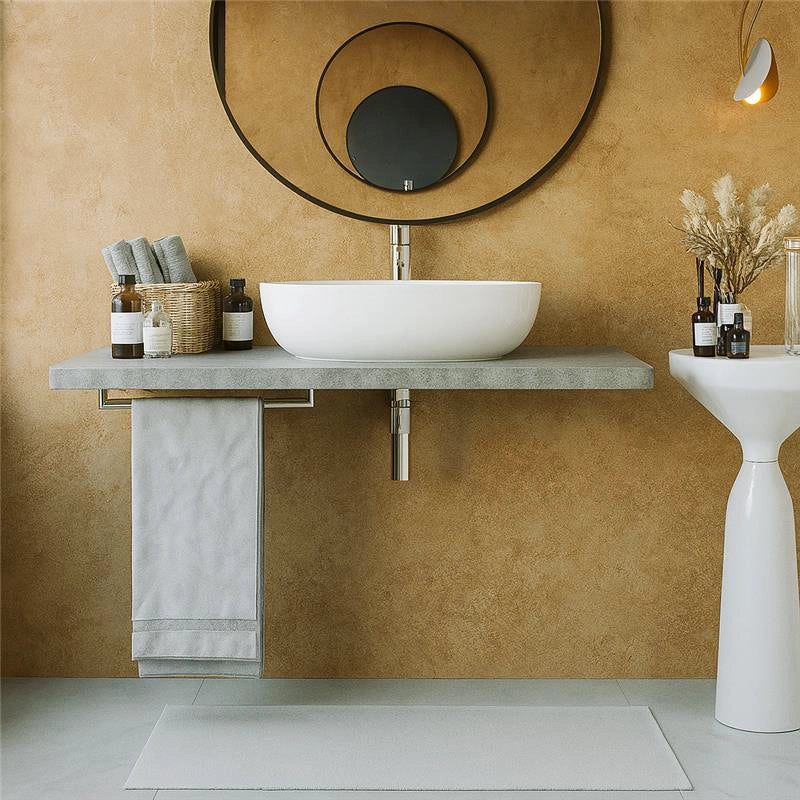 Mobile bagno Grigio Cielo 80x50 Thema con mensola porta Lavabo in ceramica