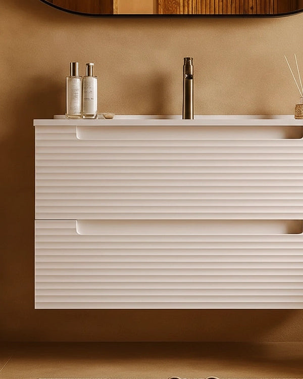 Mobile bagno canapa 100x45 Mango lavabo in ceramica lucida CANAPA MATT, vista laterale della struttura sospesa - Exagonshop