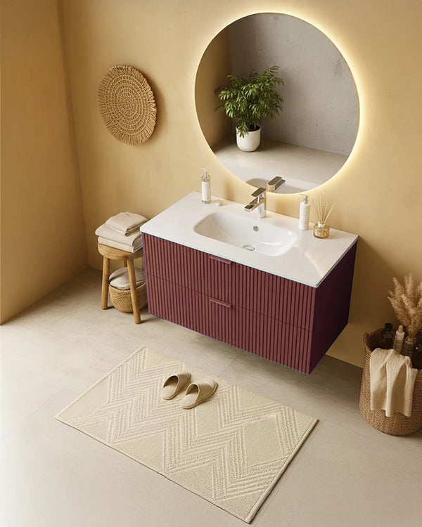Mobile bagno cannettato 82x47 ruggine opaco lavabo in ceramica Teramo
