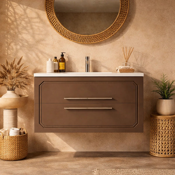 Mobile bagno creta opaco 80x46 Vienna lavabo in ceramica lucido