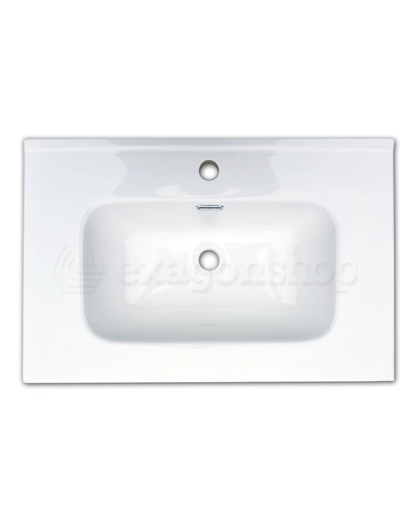 Mobile bagno noce chiaro 90x45 Pesaro lavabo in ceramica lucido