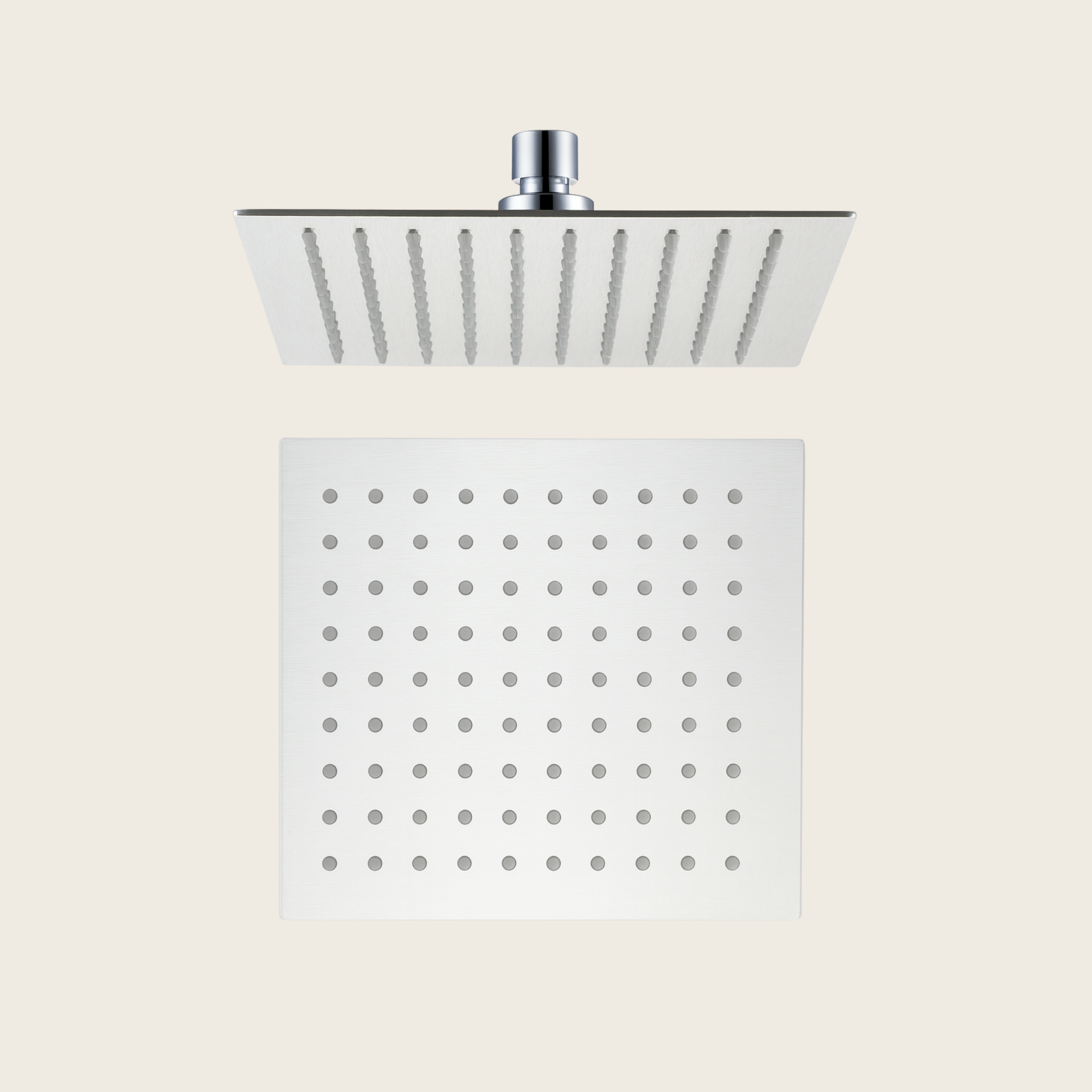 Soffione Doccia 20x20 quadrato Slim Spessore 2 mm in Acciaio cromo