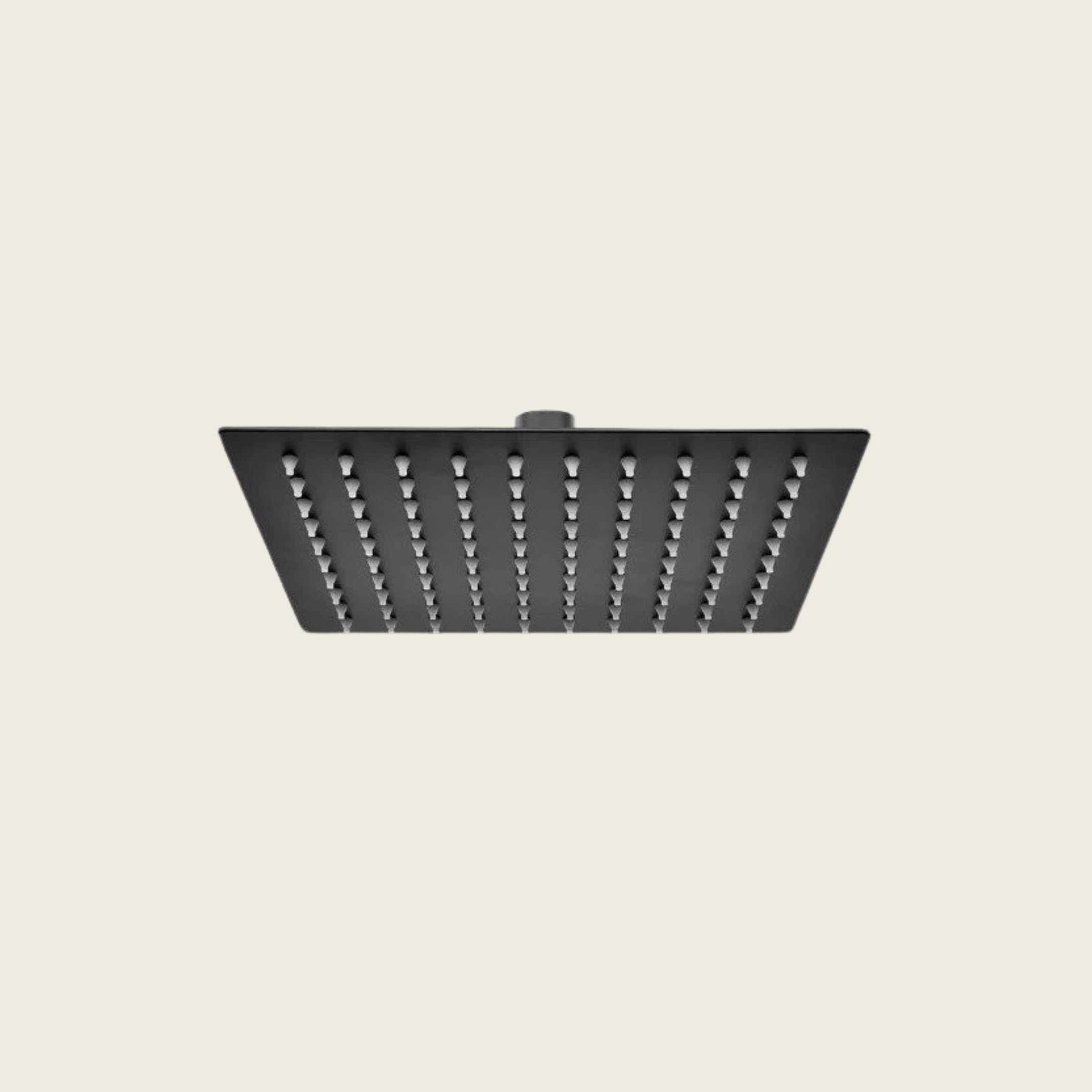 Soffione doccia 40x40 quadrato anticalcare con raccordo universale in acciaio inox nero opaco Platinum