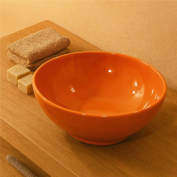 Nic Flavia ciotola lavabo 38 cm per mobile top seconda Scelta Arancio Lucido 001034