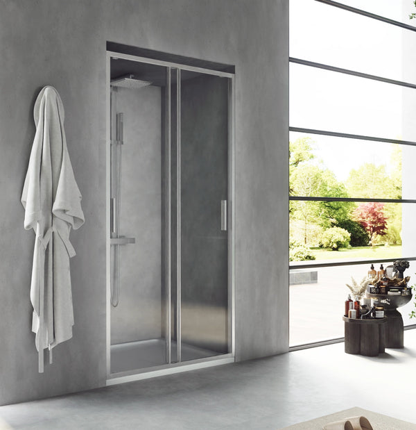 Nicchia doccia 100 scorrevole Rio vetro 6 mm trasparente H 195 cromo