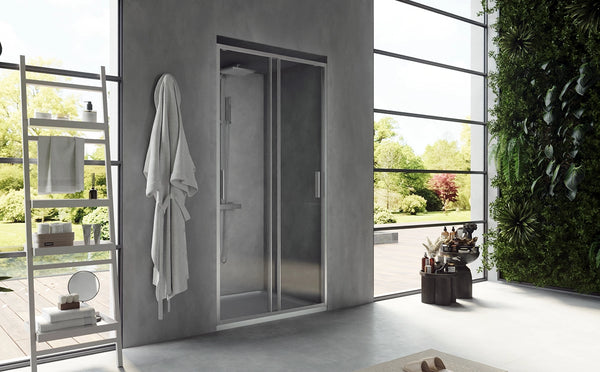 Nicchia doccia 100 scorrevole Rio vetro 6 mm trasparente H 195 cromo