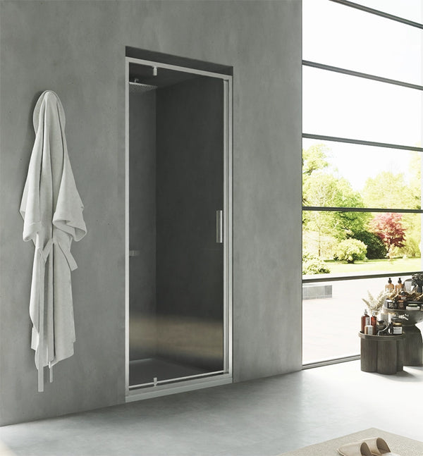 Nicchia doccia 80 cm Rio a pivot vetro 6 mm trasparente H 195 cromo