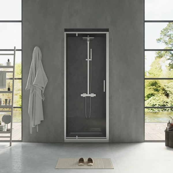 Nicchia doccia 80 cm Rio a pivot vetro 6 mm trasparente H 195 cromo