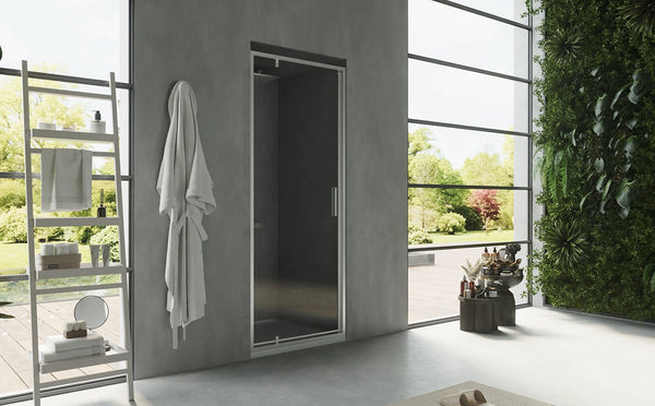 Nicchia doccia 80 cm Rio a pivot vetro 6 mm trasparente H 195 cromo