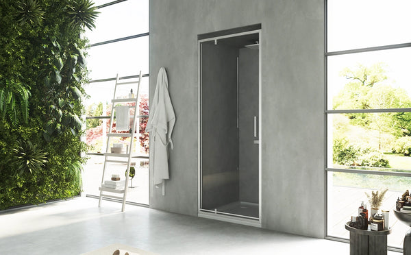 Nicchia doccia 80 cm Rio a pivot vetro 6 mm trasparente H 195 cromo