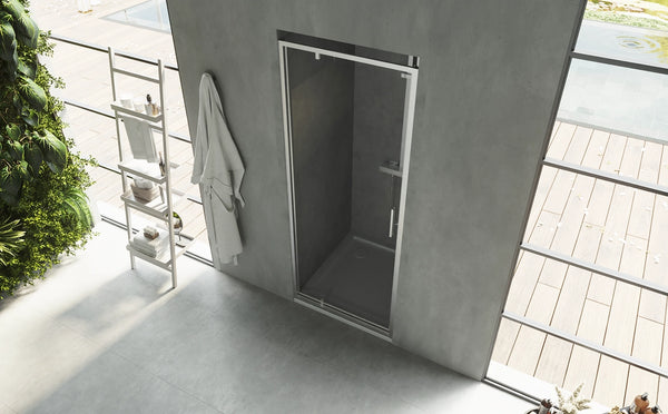 Nicchia doccia 80 cm Rio a pivot vetro 6 mm trasparente H 195 cromo