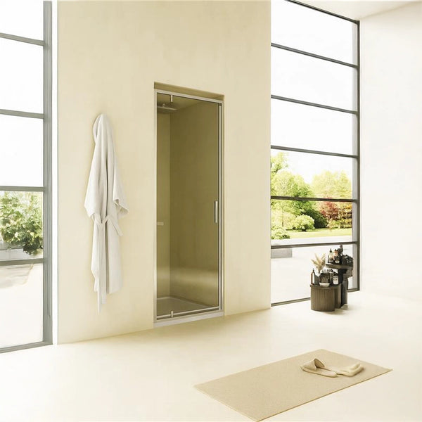 Nicchia doccia 80 cm Rio a pivot vetro 6 mm trasparente H 195 cromo