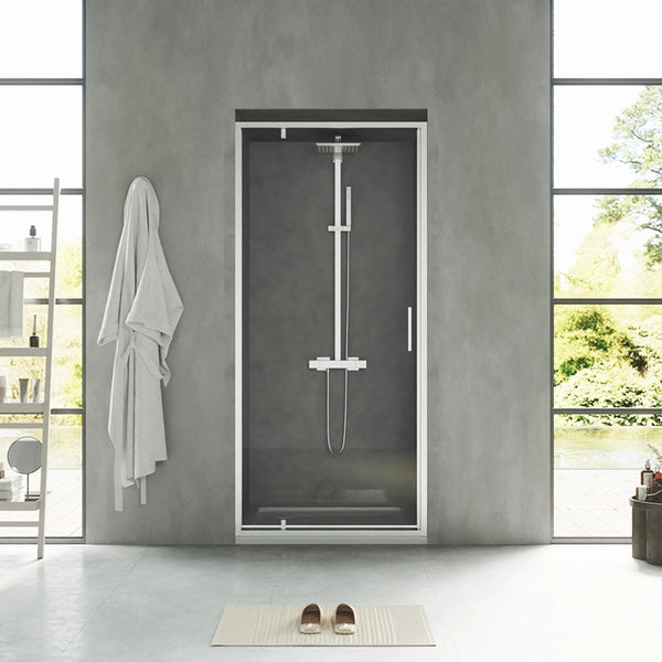 Nicchia doccia 90 cm Rio a pivot vetro 6 mm trasparente H 195 cromo