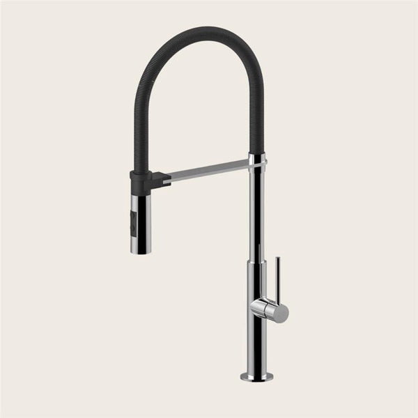 Paffoni Chef Miscelatore lavello orientabile 2 getti cromo nero opaco CH179CRNO