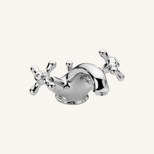 Paffoni Iris IRV065 gruppo lavabo classico con scarico ambientato su piano bagno con accessori
