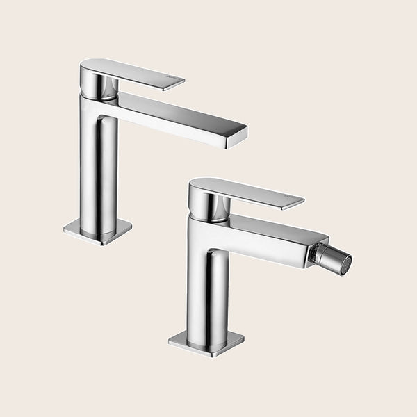 Paffoni tango coppia miscelatori lavabo e bidet senza scarico cromo