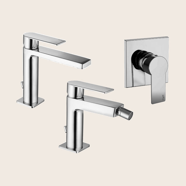 Paffoni tango set miscelatori lavabo bidet e doccia incasso cromo