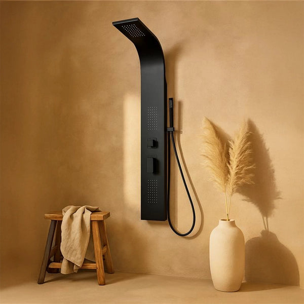 Pannello doccia idromassaggio Ibiza in pvc tondo nero