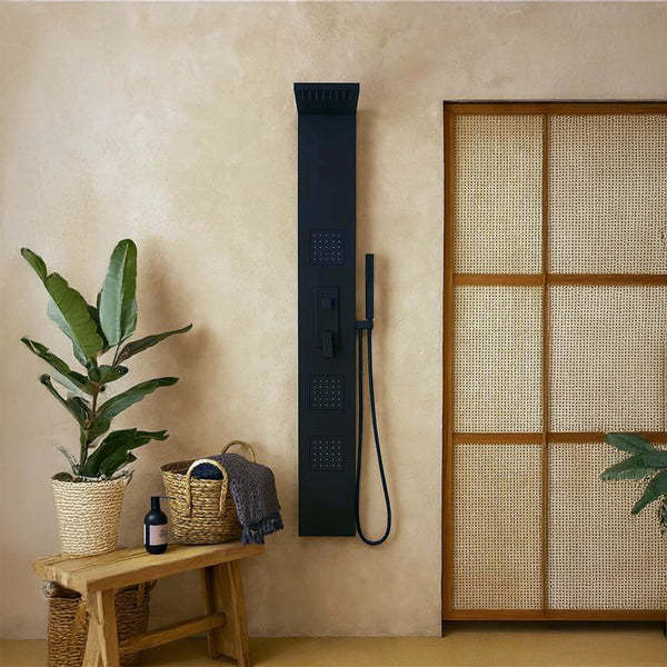 Pannello doccia idromassaggio Ibiza quadro in alluminio nero