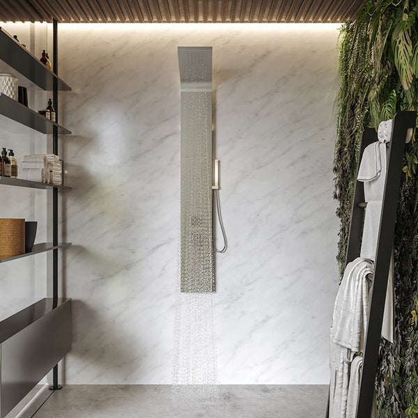 Pannello doccia idromassaggio termostatico effetto cascata in acciaio Onda