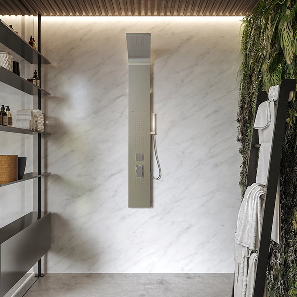 Pannello doccia idromassaggio termostatico effetto cascata in acciaio Onda