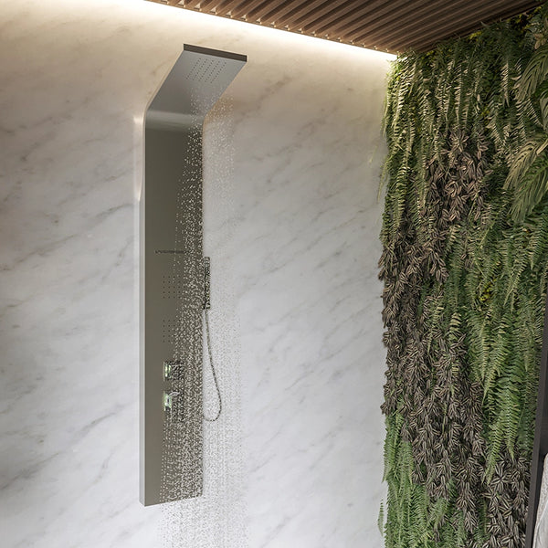 Pannello doccia idromassaggio termostatico effetto cascata in acciaio Onda