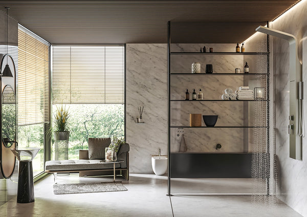 Pannello doccia idromassaggio termostatico effetto cascata in acciaio Onda