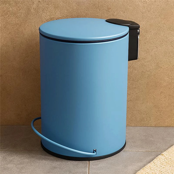 Pattumiera 3 L soft close in acciaio blu pastello Color