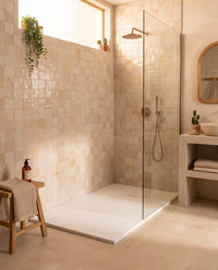 Piatto Doccia 90x70 Spessore 26 mm In SMC Effetto Pietra Bianco Quarzo