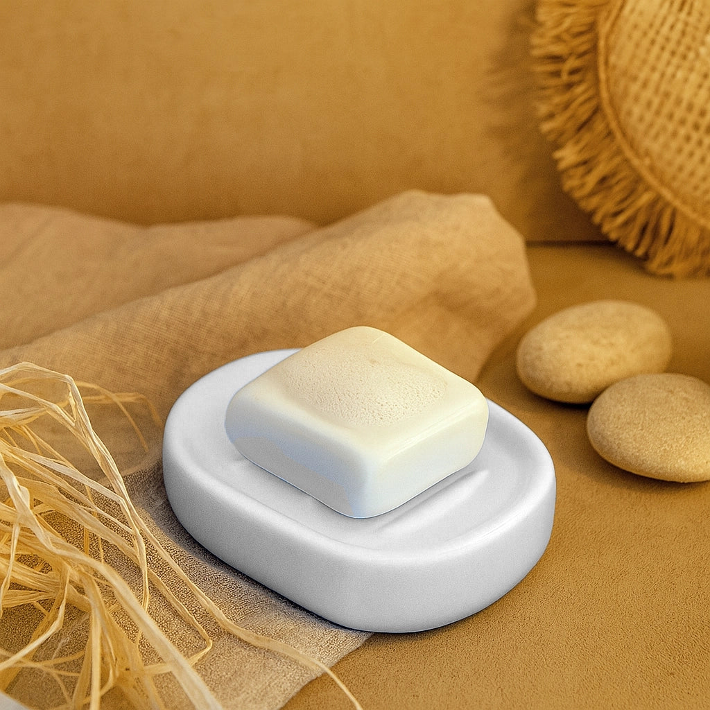 Porta sapone da appoggio in ceramica bianco Sidney