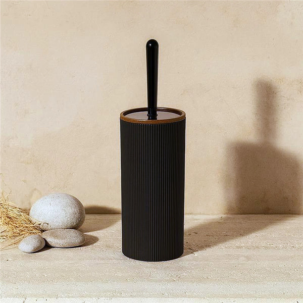 Portascopino a pavimento in plastica nero London