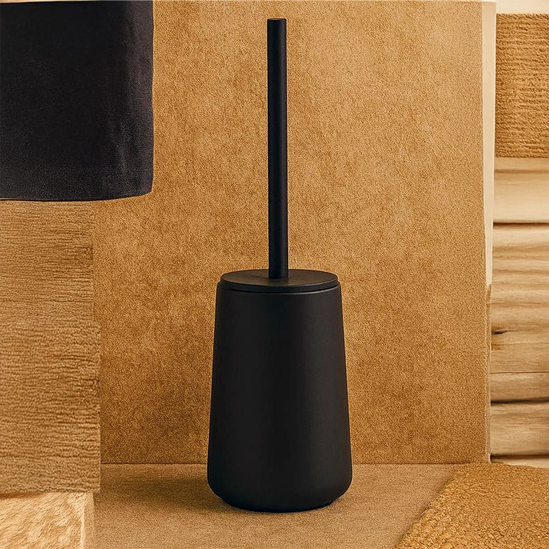 Porta scopino wc a pavimento in gres soft touch nero Zone denmark nova one