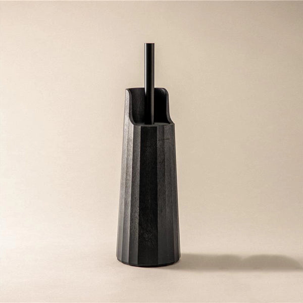 Portascopino wc a terra in plastica nero naturale Cosmic L'Avenir