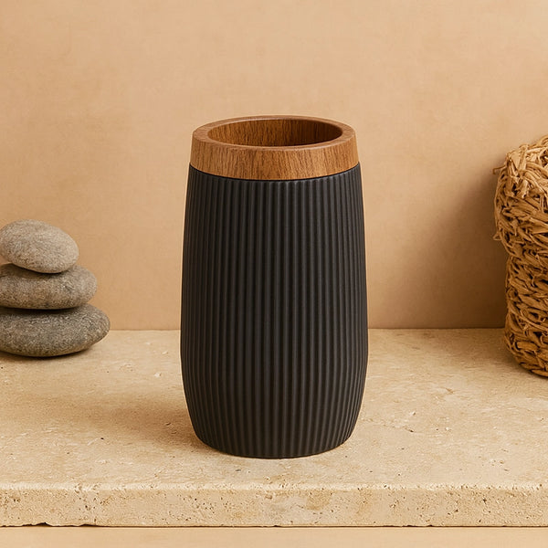 Portaspazzolini in plastica nero London