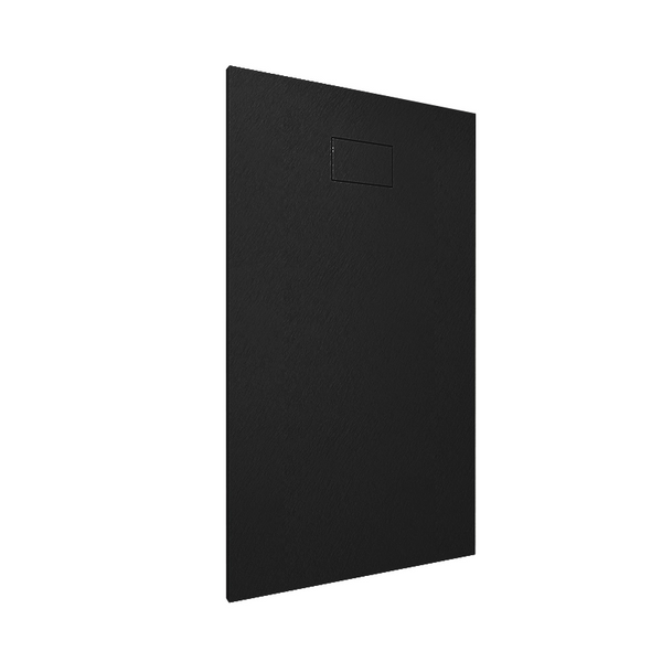 Quarzo piatto doccia 100x80 in smc effetto pietra ardesia nero