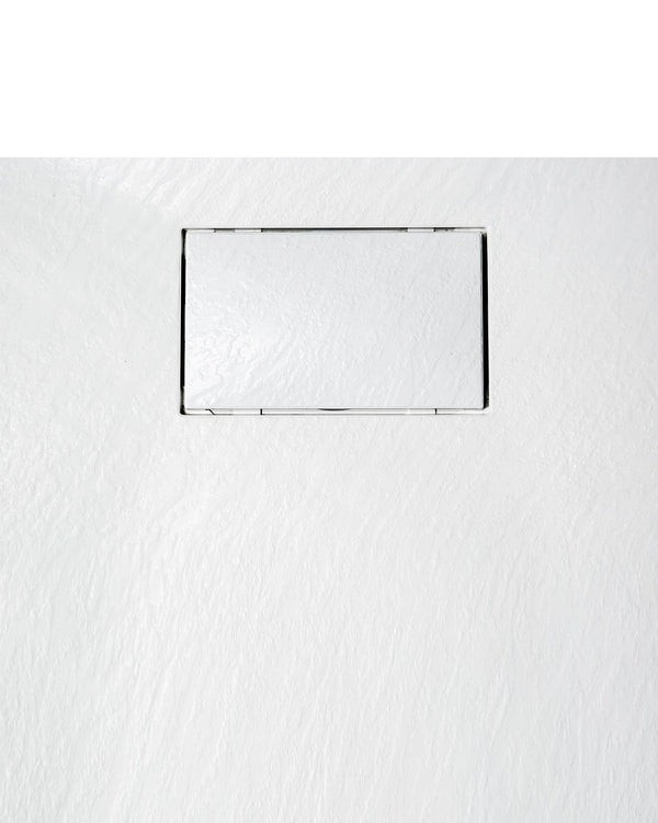 Quarzo piatto doccia 80x120 in smc effetto pietra ardesia bianco
