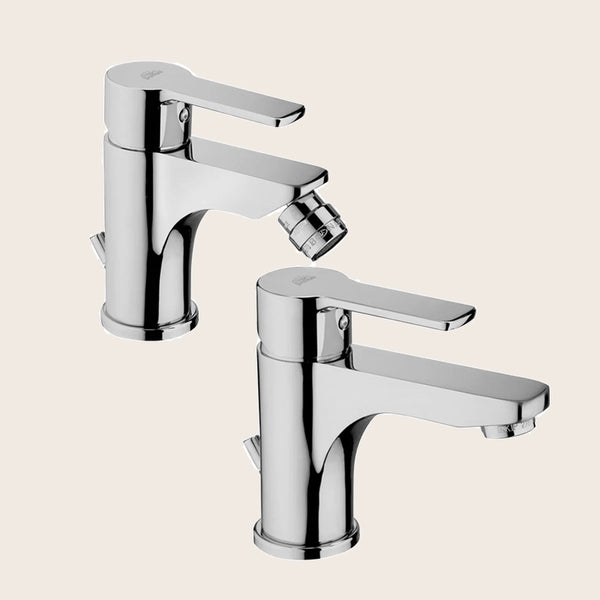 Red Paffoni Coppia Rubinetti Lavabo E Bidet Cromo Lucido RED075CR RED135CR