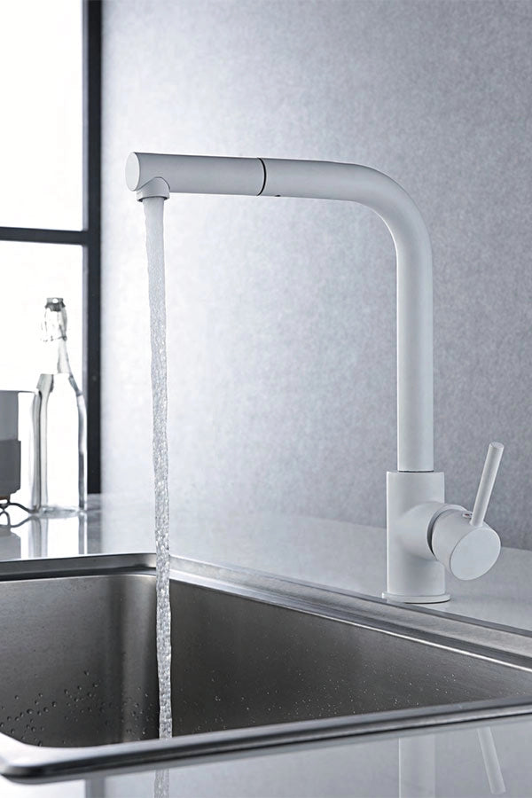 Rubinetto cucina estraibile Linda bianco opaco