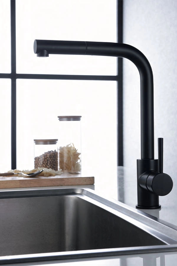 Rubinetto cucina estraibile Linda nero opaco