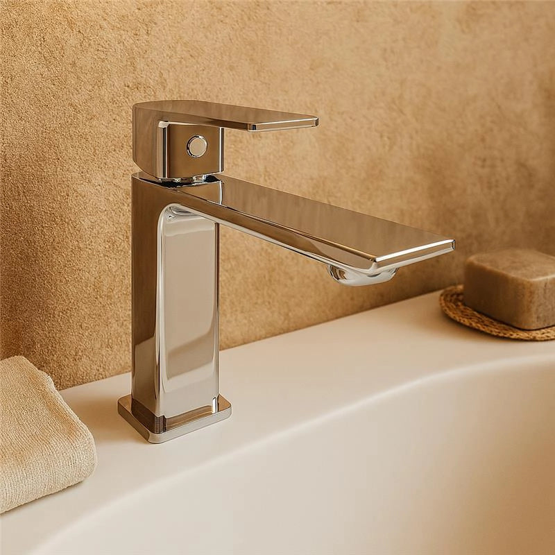 Rubinetto lavabo monocomando con flessibili cromo Ten