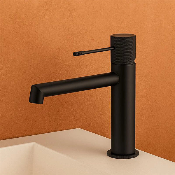 Rubinetto lavabo senza scarico in ottone nero opaco Melin
