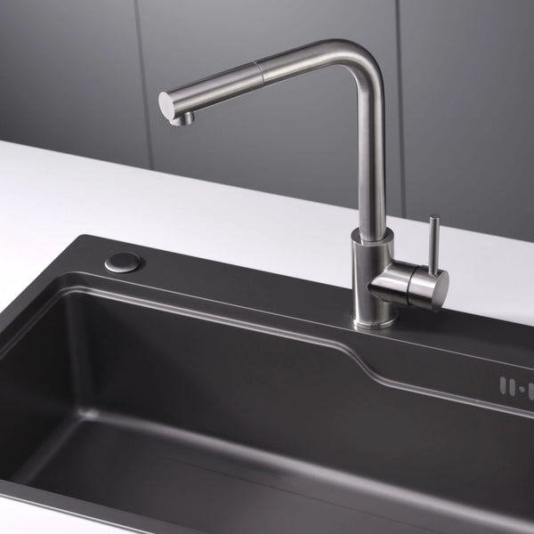 Rubinetto lavello cucina estraibile Linda acciaio