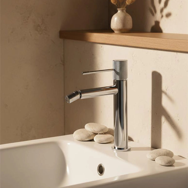 Rubinetto miscelatore bidet senza scarico in ottone cromato Melin