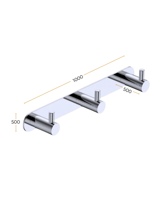 Appendino bagno triplo cromo Minimal
