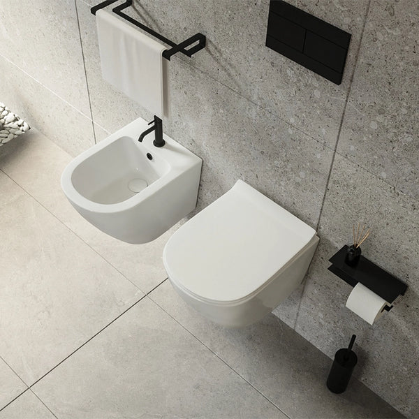 Sanitari sospesi salva spazio rimless ceramica bianco opaco Linea Zeta small