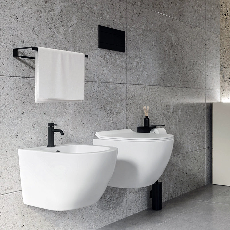 Sanitari sospesi salva spazio rimless ceramica bianco opaco Linea Zeta small