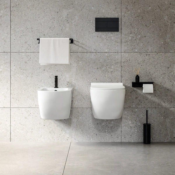 Sanitari sospesi salva spazio rimless ceramica bianco opaco Linea Zeta small