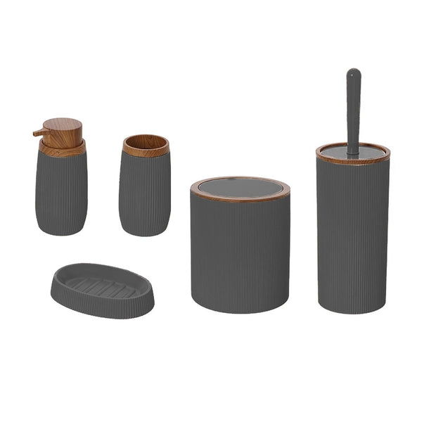 Set accessori bagno grigio 5pz London